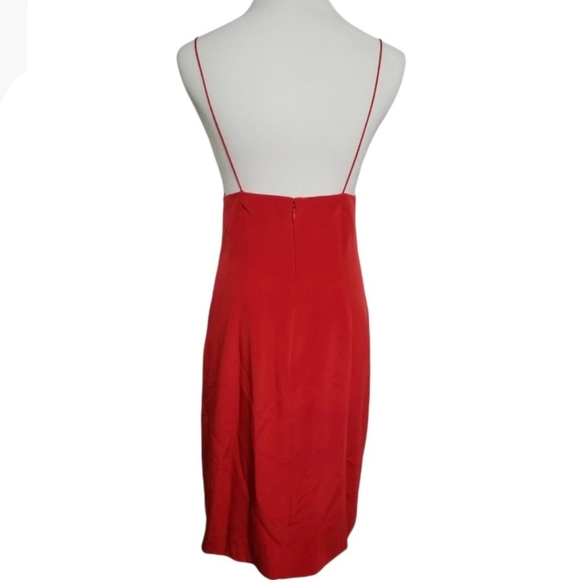 Frank Fiore Silk Embellished Red Evening Red Mini Dress - Picture 6 of 6